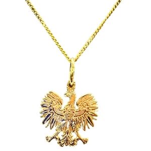 Poland Polish GOld Eagle Pendant Necklace Gold Colored